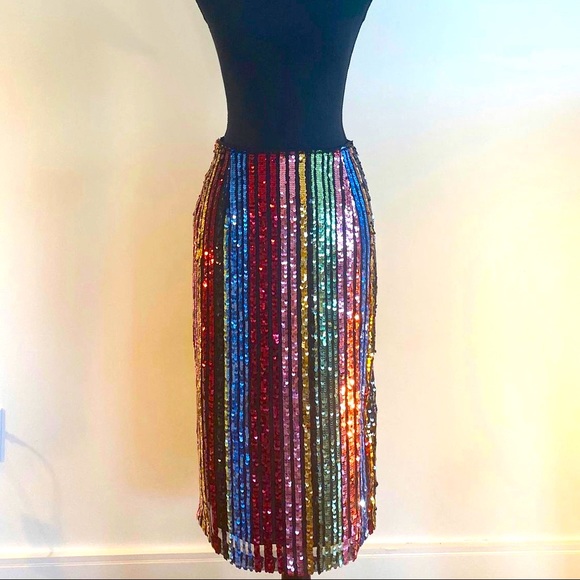 Multi Color Sequin Skirt - Picture 2 of 2